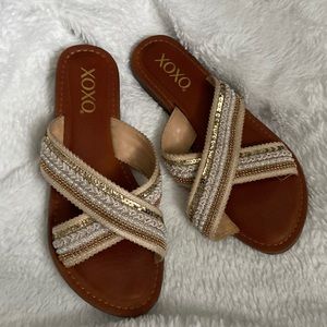 XOXO beaded slide sandals